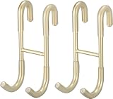 BWE 2 Pack Shower Door Hooks,304 Stainless Steel Over Door Hooks,Towel Hooks for Bathroom Frameless Glass Shower Door 0.47'(12mm),Drilling-Free Hanger Shower Hooks,Brushed Gold