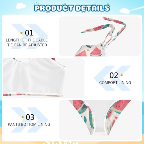 KLL Watermelon Pattern Girl Two Piece Bikini Set Beach Bathing Suit Swimming Suits Cute Shoulder Strap4