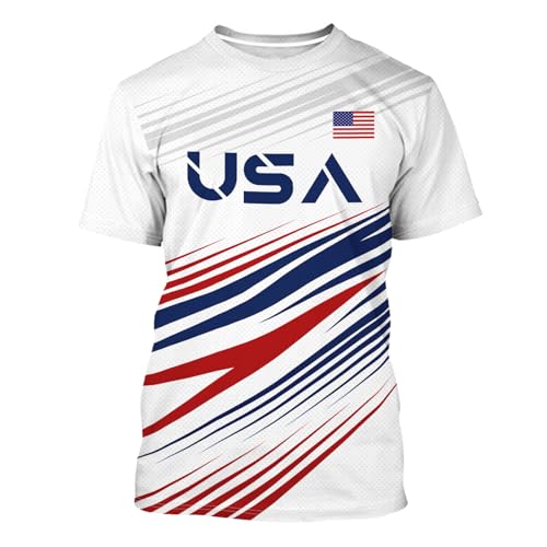 REVENEVER America Soccer Jersey for Men USA Short Sleeve Training