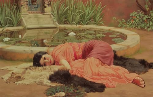Art imprimé image peinture murale Dolce Far Niente Godward tableau 60x90
