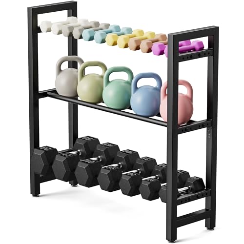 3-stufiges Hantelregal, Hantelständer Kurzhanteln für das Home Gym, Tragfähigkeit 180 kg