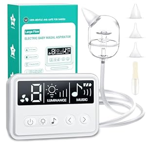 Nasal Aspirator for Baby, Baby Nasal Aspirator, Multi-Function Electric Baby Nasal Aspirator, Cordless Baby Nasal Aspirator with Night Light, Music Function for Newborns, Infants, Toddlers, Children