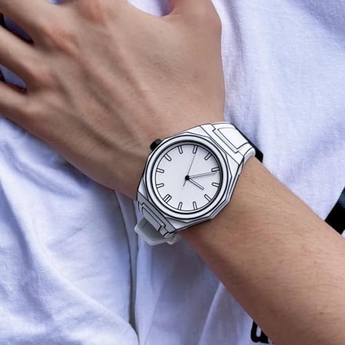 FANMIS Men's Anime-Inspired Fashion Sketch Wristwatch Minimalist Creative Wormhole Design Stylish and Durable Timepiece for Men's Sports Watch