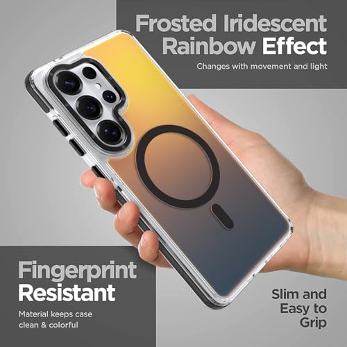 Image of Magnetic Case for Samsung Galaxy S26 Ultra [Compatible with Magsafe] [Cute Fashion Fluorescent Design] [1 Screen Protector] Slim Translucent Matte Case for Galaxy S26 Ultra 6.9 inch, Black