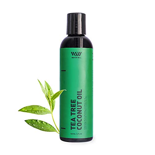 Way Of Will Coconut Oil for Skin and Hair, Extra Virgin Coconut Oil with Recharging Tea Tree Essential Oil, Moisturizes Skin and Conditions Hair, 120 mL