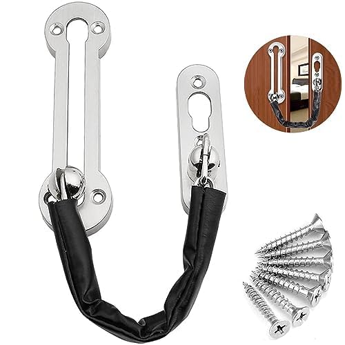 Cisixin Edelstahl 304 Türkette, Tür Sicherheitskette Kettenschloss, Türkette Gegen Diebstahl Mit Schraubbeschlägen für Home Hotel Innentüren und Fenster