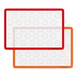 HOTPOP 2-Pack Silicone Baking Sheet Set - No-Stick Cookie Sheets for Baking with Outlined Silicone Mats for Macarons, Pastries, Buns, Bread - 16.5'x11.6' Half, 11.5'x8.5' Quarter Sizes - 0.75mm Thick