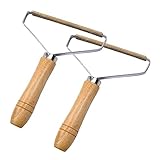 Portable Lint Remover- 2 Pack Fabric Shaver with Wooden Handle - Reusable Pet Hair Remover with...