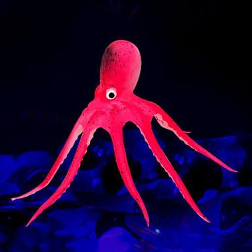 Octopus S Pink Aquarium Fish Tank Landscape Decoration Glow Simulation Animal Plants Ornament no.33