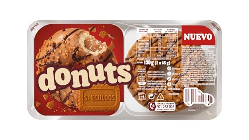 Donuts Rellenos de Crema Speculoos 2 Unidades – Esponjosos, con Cobertura Crujiente de Galleta Caramelizada – Merienda Dulce y Snack Ideal
