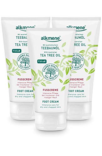 alkmene Crème pieds très secs et abîmés à l'huile d'arbre à thé australien - creme pieds tres secs crevasse - soin des pieds végan sans silicone, parabènes, huiles minérales (3x 100 ml) Cover