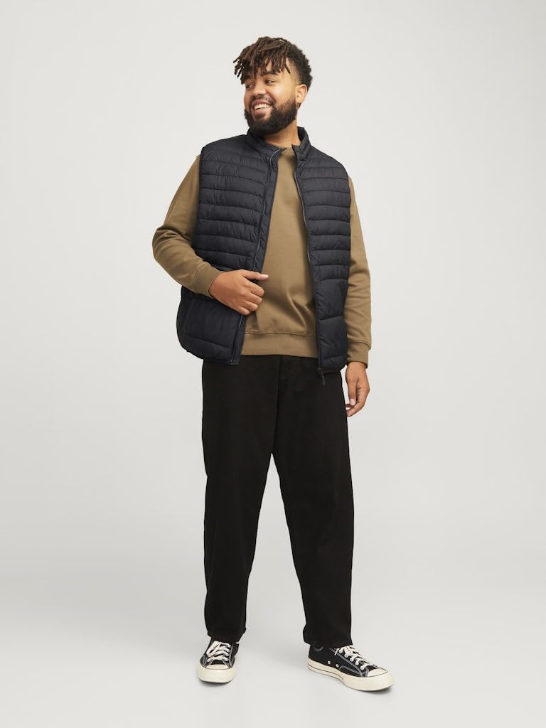 JACK&JONES PLUS Jjestate Packable Puffer Bw Collar Pls Gilet trapuntato da uomo