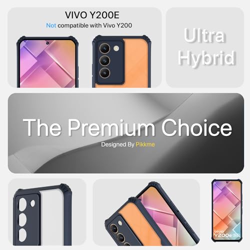 Image of Outlouders Back Cover for Vivo T3 5G / Vivo Y200e 5G | Ultra Hybrid Transparent | Full Camera Protection | Raised Edge | Crystal Clear Bumper Case (Blue)