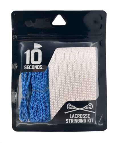 10 Seconds - Proline Lacrosse Stringing Kit Mesh, Weather-Resistant and Precision Stringing. Includes: Shooting String, Shooting Lace, Sidewall and Self-Tapping Screws (Blue)