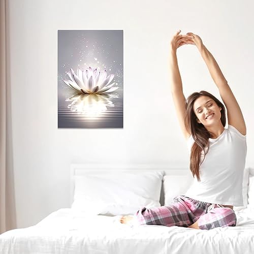 Impression sur toile fleur de lotus vintage cadre décoration murale - 2