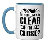 Loan Officer Clear to Close Mortgage Loan Underwriter Ceramic Mug, Blue/White