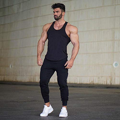 Calça de moletom masculina esportiva casual para ginástica e corrida da Mechaneer, Preto, US-L/Tag 2