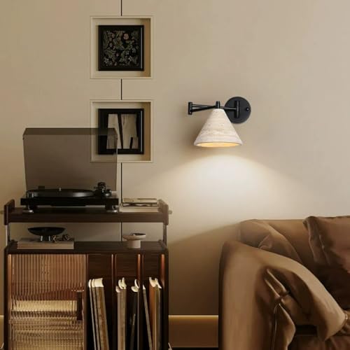 Aplique de pared travertino para crear un ambiente acogedor de lectura en tu dormitorio 6