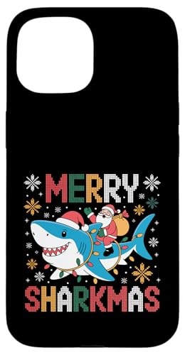 Merry Sharkmas T^V[N ʔ zf[ NX}X AO[Z[^[ X}zP[X iPhone 15 p