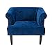 Pureday Fauteuil Opale-Chaise d'ameublement avec Housse en Velours-Bleu - Bleu foncé