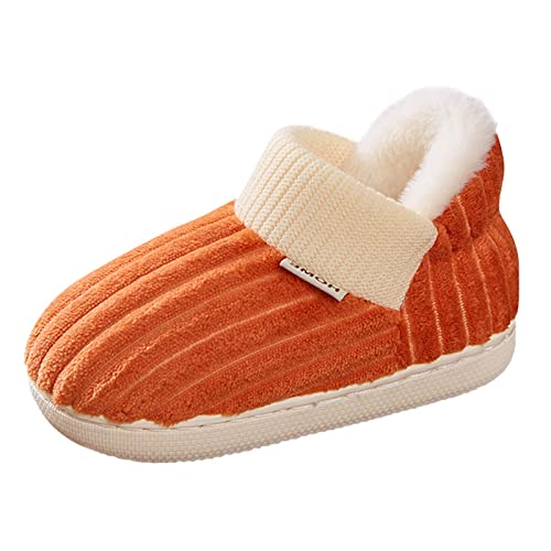 Toddler Kids Home Plush Cotton Knit Slippers Girls Boys Comfy House Bedroom Home Slippers Winter Fall Slippers