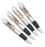 DV DESIGN Lot de 4 stylos à bille blancs motif chat roux – Chaton animal de compagnie chat endormi sur le thème des garçons filles hommes femmes stylo #79636