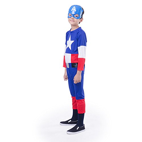 Image of FancyDressWale Cotton Blend American Soldier Costume + Shield,Multicolor