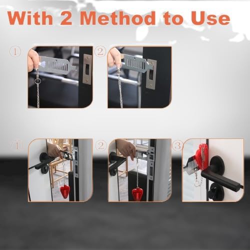 Miniatura 4 de Cerradura de seguridad para el hogar, cerradura de bloqueo de viaje para seguridad y privacidad adicionales, cerradura de puerta portátil,