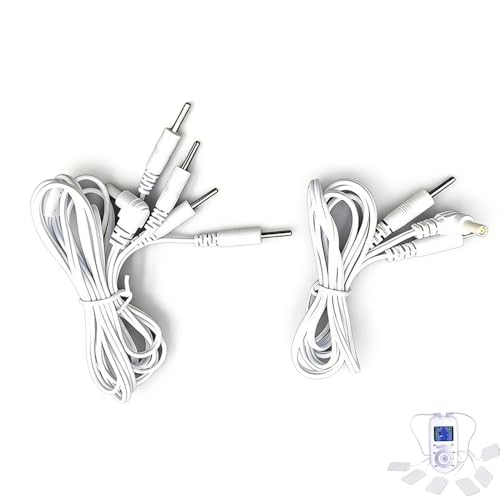 DeaHea 2 Pack TENS Unit Electrode Lead Wires Replacement 2.35mm Plug to 2mm Pin TENS Lead Wire for AUVON TENS Units EMS Electrode Pads Muscle Stimulator Device Physical Therapy Machine