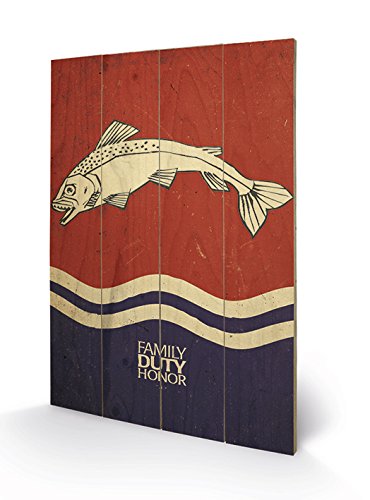 Cadeau Game of Thrones Tully impression sur bois multicolore pour fan de la série