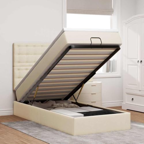 metallbett bettgestell Bed bettrahmenOttoman-Bett mit Matratzen & LEDs Dunkelgrün 180x200 cm SamtGeeignet für Schlafzimmer