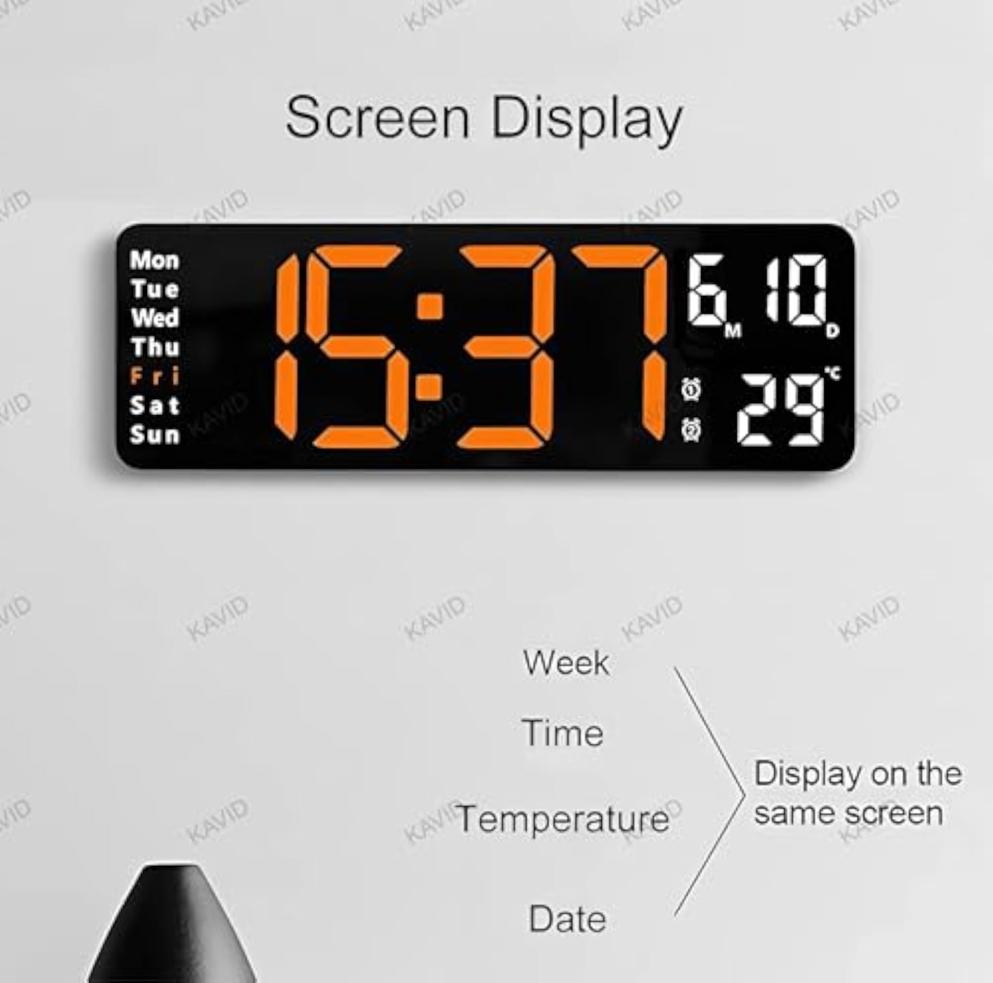 Digital Wall Clock with Large LED Display