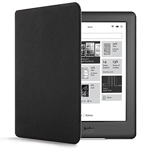 Forefront Cases Funda para Kobo GLO HD (Modelo: N437 2014)   Delgado, Ligera y Protectora Funda para Kobo GLO HD   Smart Auto Sueño Estela Función (Carcasa)   Negro