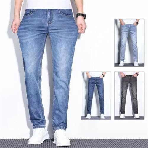 Men Slim Fit Daily Denim Pants Classic Stretch Business Work Denim Trousers Comfortable Breathable Jeans3