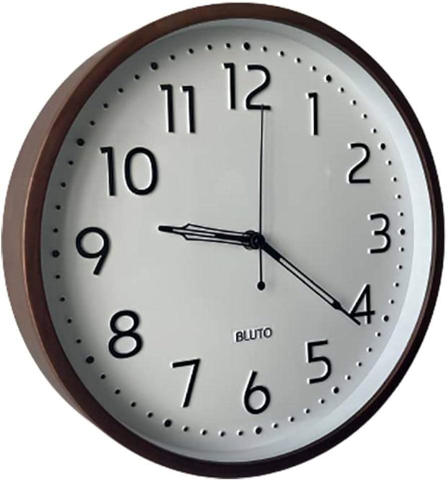 ブルートゥース 掛け時計 BLUTO ハンドメイド木製ブルートゥース 掛け時計 壁掛け時計 おしゃれ 掛時計 北欧 時計 インテリア (ブラウン)