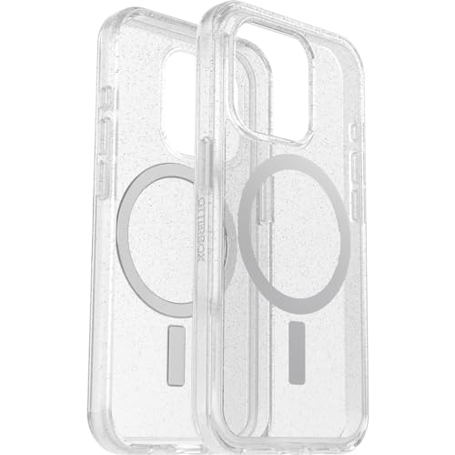 OtterBox iPhone 15 Pro (Only) Symmetry Series Clear Case - Stardust (Clear/Silver), Snaps to MagSafe, Ultra-Sleek, Raised Edges Protect Camera & Screen - image 6