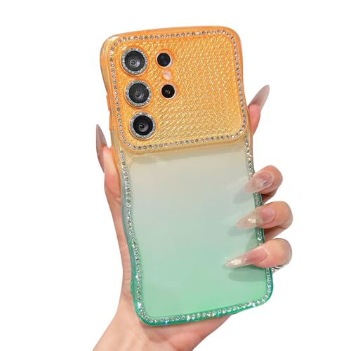 KOOLRIVER�EFor Galaxy S26+ �P�[�X �E�F�[�u �g�^ �Ȃ݂Ȃ� �J�o�[ �t�� ���C���X�g�[�� ���� �g�� TPU �\�t�g �O���f�[�V����(�I�����W�O���[��)