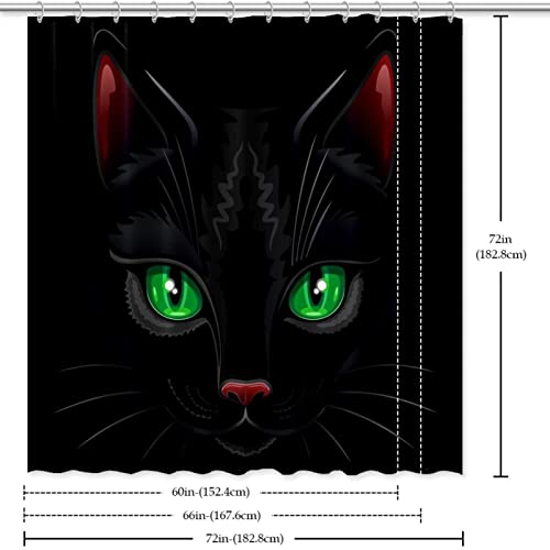 Rideau de douche chat noir imperméable et anti-moisissure - 7