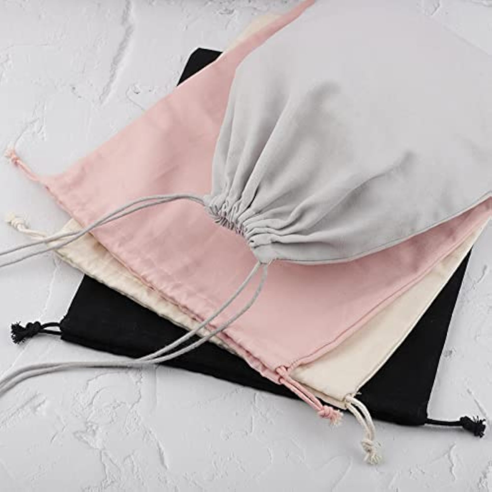 Canvas Drawstring Storage Bag for Shoes, Pink