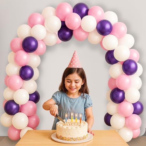 Image of Party Propz Blue, Pink and White Balloon For Decoration - 50 Pcs Balloons For Birthday | Pastel Pink Balloon and White Ballons | Pinks balloon For Birthday Decoration | Baby Shower Balloons (Latex)