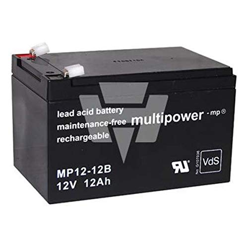 Multipower MP12-12B 117750 Bleiakku 12 V 12 Ah Blei-Vlies (AGM) (B x H x T) 98 x 98 x 151 mm Flachs