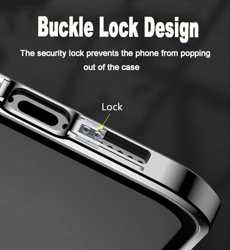 Coque de protection iPhone 15 Pro Max en métal premium avec boucle de sécurité