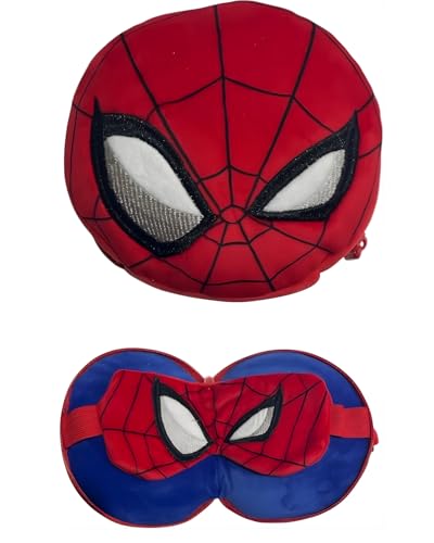 arlis Relaxeazzz Oreiller de Voyage en Peluche Spiderman & Masque de Sommeil (Oreiller de Voyage Spiderman)