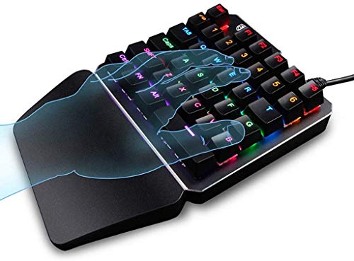 GSUMMER One-Hand Gaming Keyboard,Left Hand Mechanical Keyboard Mini Portable Home Desktop Computer Notebook