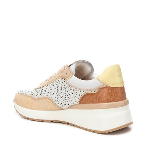 Carmela Para Mujer. 16227202-BEIGE Zapatillas De Piel 162272 Beige (37), Plano, Cordones, Casual - 4