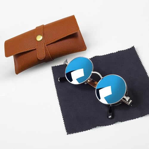 Image of Personalized Leather Goggle Cover | Custom Name | Unisex Faux Leather Eyewear Case with Button Closure | Travel-Friendly & Durable Sunglasses Holder for Men & Women