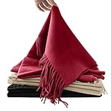 Bufanda Mujer Invierno,Elegante y Cozy Bufandas Grandes,Larga Chales Cálida 200cm*70cm (Burdeos)