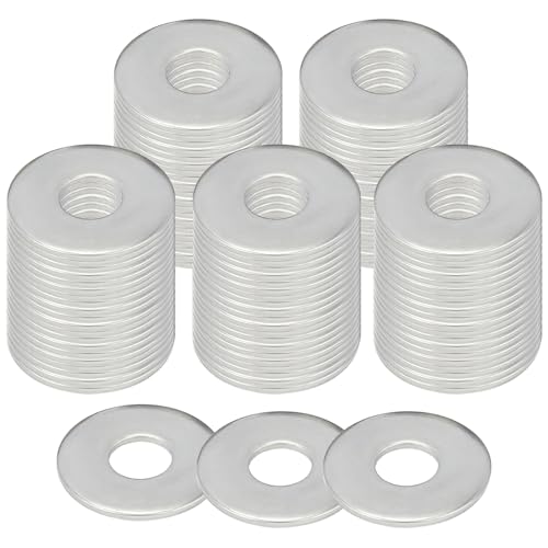 100-Pack M3 Stainless Steel Flat Washers 9mm OD 0.8mm Thick Silver Finish Corrosion-Resistant for Indoor & Outdoor Use