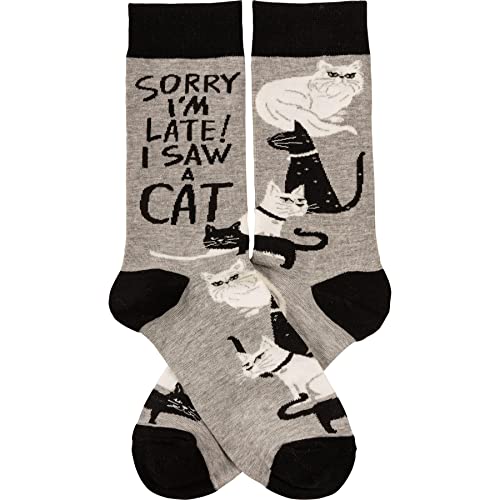 Image of Primitives by Kathy Sorry I'm Late! I Saw A Cat Socks