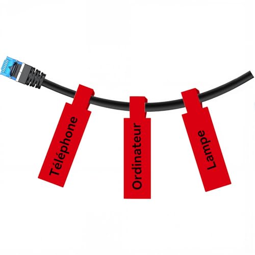 NIIMBOT Câble Étiquette Pour D110 D11 D101 H1S Imprimante,12.5 * 109mm, Étiquetage des câbles auto-adhésif, imperméable et résistant à la déchirure pour la classification